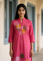 Peach Embroidered Chanderi Silk Kurta and Pant Set