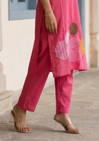 Peach Embroidered Chanderi Silk Kurta and Pant Set