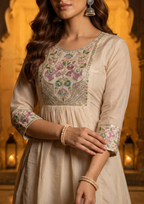 Rodeo Dust Embroidered Mal Chanderi Suit Set with Dupatta