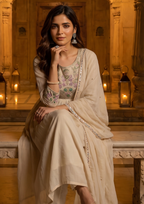 Rodeo Dust Embroidered Mal Chanderi Suit Set with Dupatta