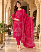 Rani Pink Printed Muslin Suit Set