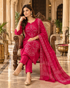 Rani Pink Printed Muslin Suit Set