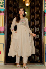 Rodeo Dust Embroidered Mal Chanderi Suit Set