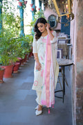 Off White Embroidered Rangila Silk Suit Set