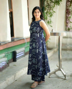Navy Printed Cotton Co-Ord Set
